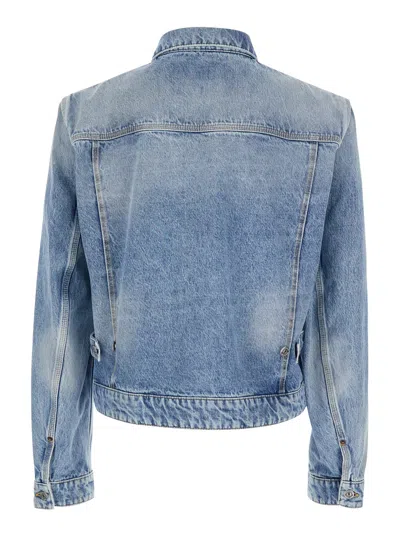 Dsquared2 Diagonal-wash Pockets Jacket In Blue