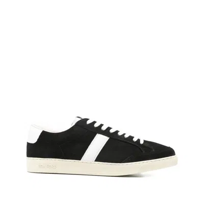 Tom Ford Blake Leather-trimmed Suede Sneakers In Black