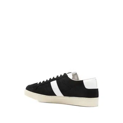 Tom Ford Blake Leather-trimmed Suede Sneakers In Black