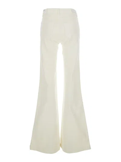 Ag White Jeans With Back Logo Patch In Cotton Woman In White