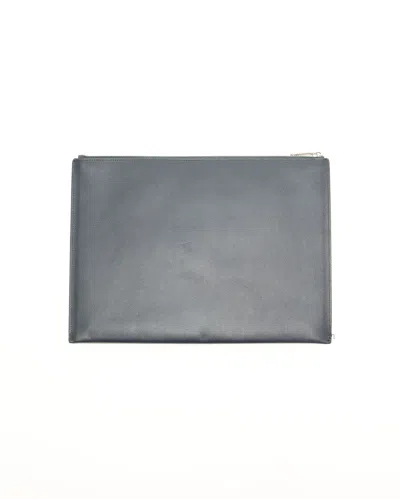 Saint Laurent Leather Document Pouch In Gray