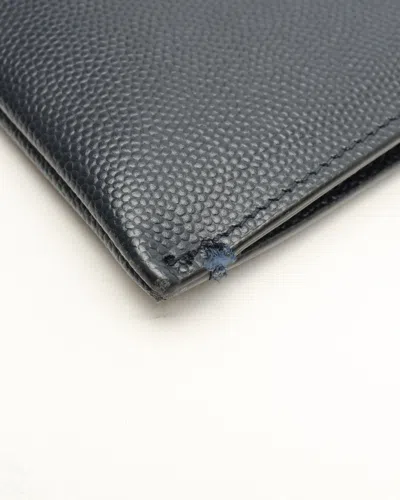 Saint Laurent Leather Document Pouch In Gray