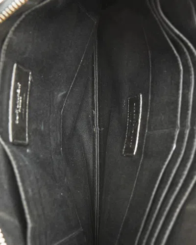 Saint Laurent Leather Document Pouch In Gray