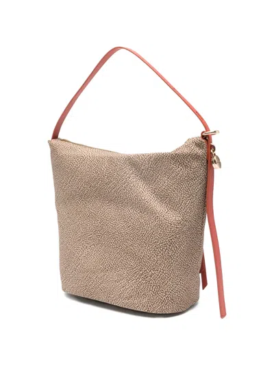 Borbonese Printed Strap Tote Bag In Neutral