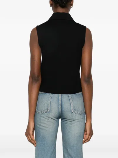 Saint Laurent Cassandre Polo Shirt In Cotton Piqu In Black