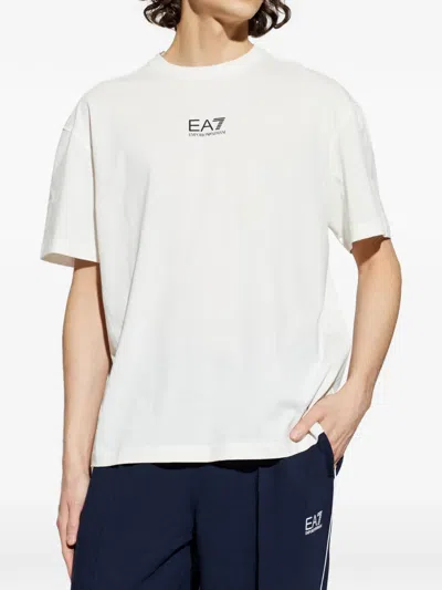 Ea7 Crew Neck T-shirt In White