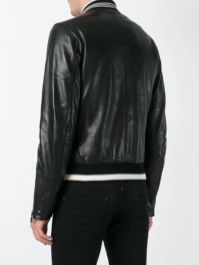 Shop Dolce & Gabbana Leather Bomber Jacket