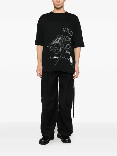 Ann Demeulemeester Printed T-shirt In Black