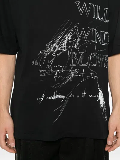 Ann Demeulemeester Printed T-shirt In Black