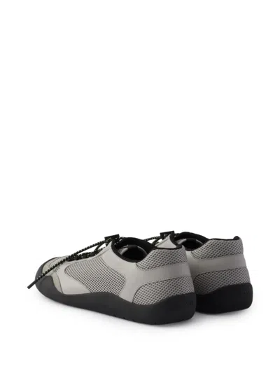 Prada Mesh Panel Sneakers Rubber Sole Design In Black