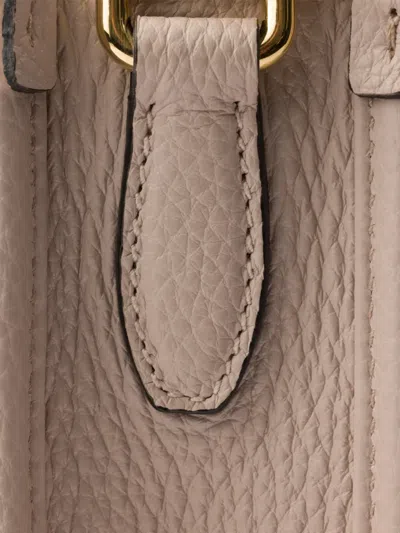 Prada Mini Leather Shoulder Bag In Neutral