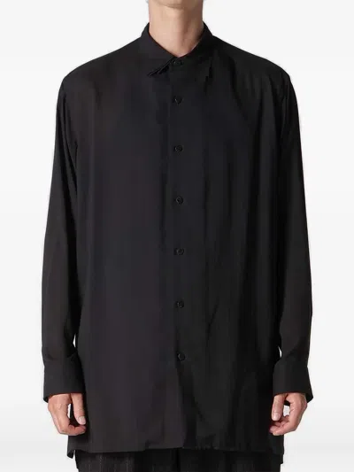 Y's Layered-collar Buttoned Shirt In Black
