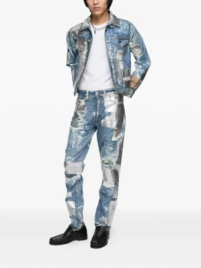 Acne Studios Long Sleeve Denim Jacket In Blue