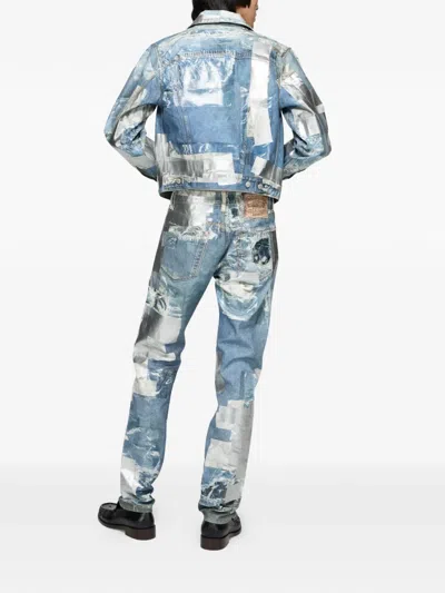 Acne Studios Long Sleeve Denim Jacket In Blue