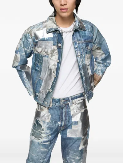 Acne Studios Long Sleeve Denim Jacket In Blue