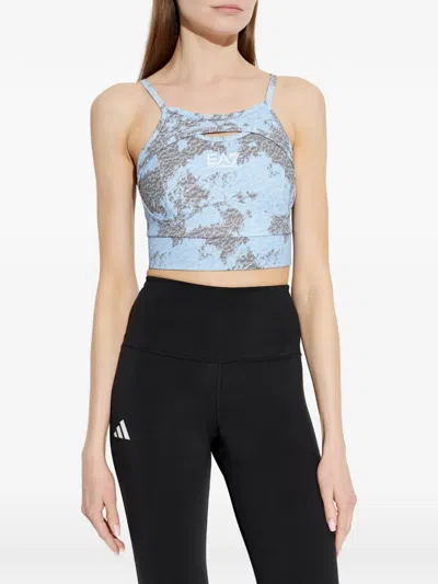 Ea7 Sleeveless Crop Top In Multi