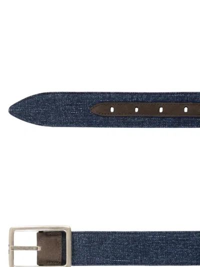 Moorer Rectangular-buckle Belt In Blue