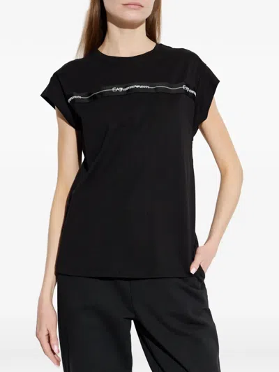 Ea7 Crew Neck Top In Black