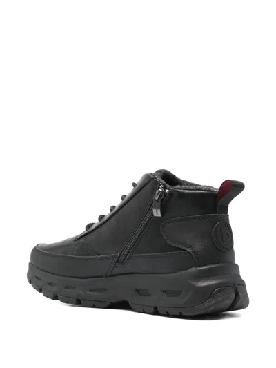 Bugatti Embossed Lace-up Booties In Black