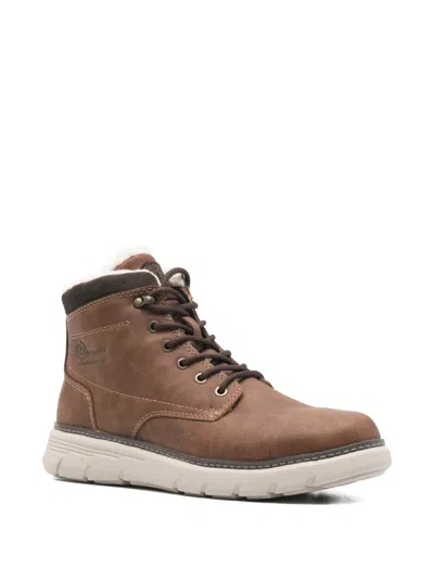 Bugatti Lace-up Zip Boots In Brown