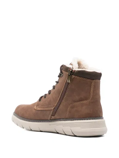 Bugatti Lace-up Zip Boots In Brown