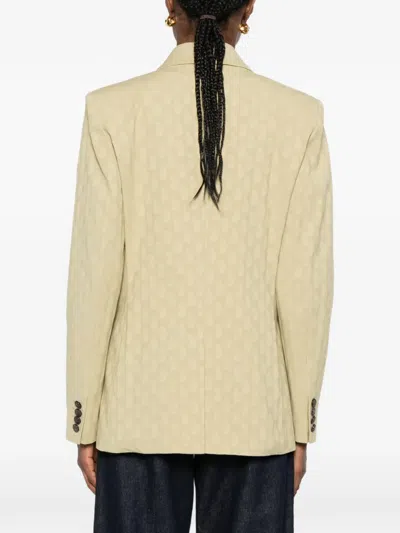 Etro Double-breasted Patterned Blazer In Neutral
