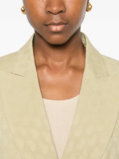 Etro Double-breasted Patterned Blazer In Neutral