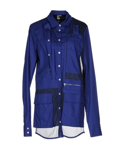 Hood By Air Solid Color Shirts & Blouses In Dark Blue