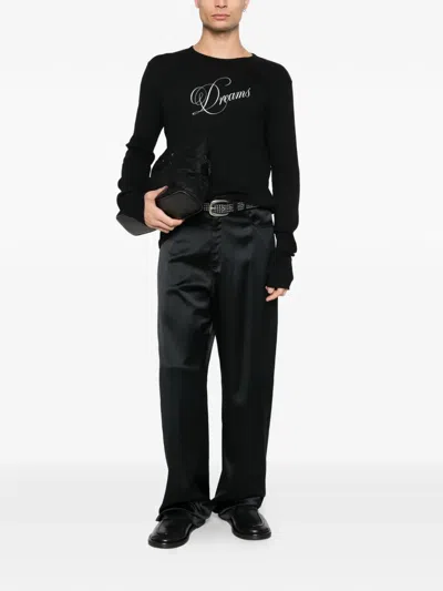 Ann Demeulemeester Greg Slim Fit Long Sleeves T-shirt In Black
