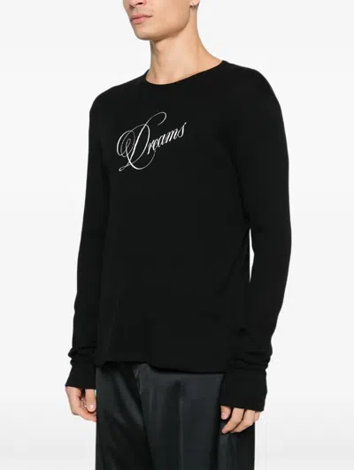 Ann Demeulemeester Greg Slim Fit Long Sleeves T-shirt In Black