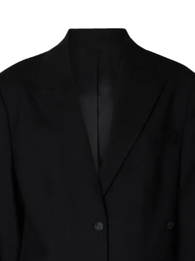 Selected Double-breasted Jacket In Black