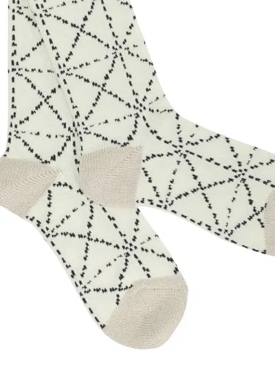 Kapital Geometric-patterned Socks In Neutral