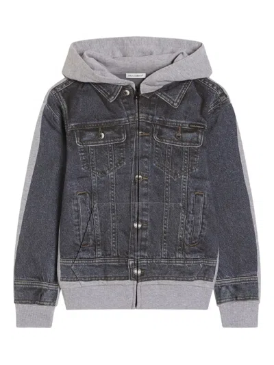 Dolce & Gabbana Hooded Jacket In Gray