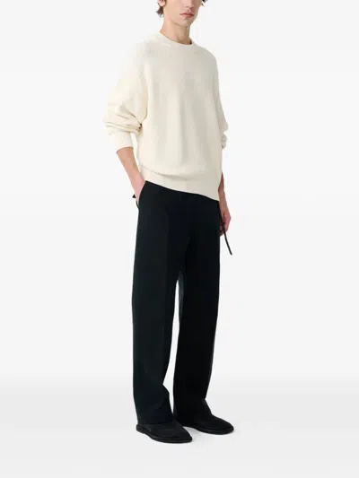 Studio Nicholson Sophisticated Parchment Knit Sweater For Men In White