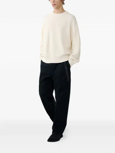 Studio Nicholson Sophisticated Parchment Knit Sweater For Men In White