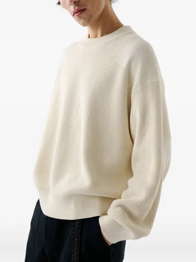 Studio Nicholson Sophisticated Parchment Knit Sweater For Men In White