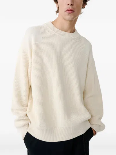 Studio Nicholson Sophisticated Parchment Knit Sweater For Men In White