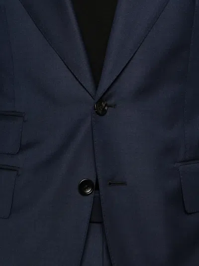Tom Ford Flap-pocket Single-breasted Suit In Blue
