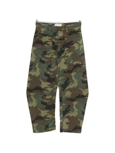 Nili Lotan Shon Camo-print Barrel-leg Ankle Pants In Multi