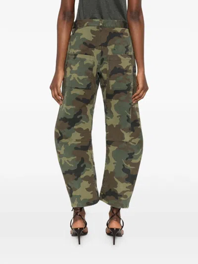 Nili Lotan Shon Camo-print Barrel-leg Ankle Pants In Multi