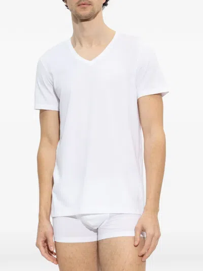 Hanro V-neck T-shirt In White