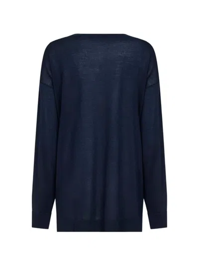 P.a.r.o.s.h Linfa V-neck Wool Blend Sweater In Blue