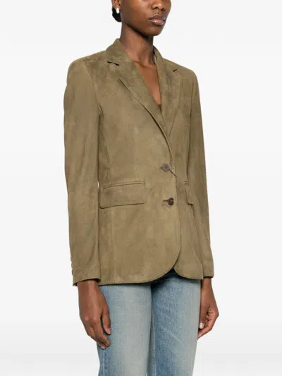 Tagliatore Buttoned Leather Jacket In Multi