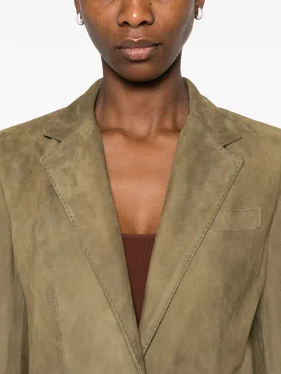 Tagliatore Buttoned Leather Jacket In Multi