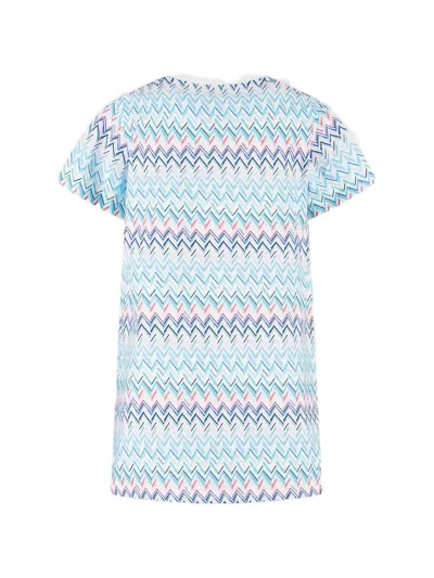 Missoni Chevron-pattern T-shirt Dress In White