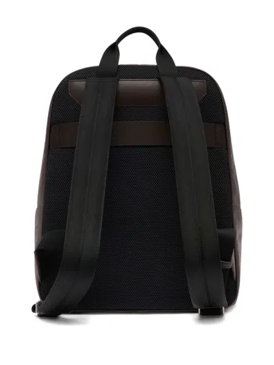Bally Code Stripe-detail Backpack In Brown