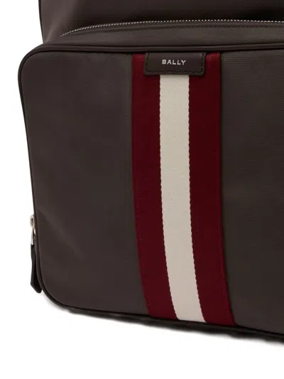 Bally Code Stripe-detail Backpack In Brown
