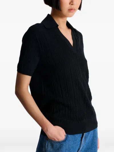 Balmain Monogram-jacquard Knitted Top In Black