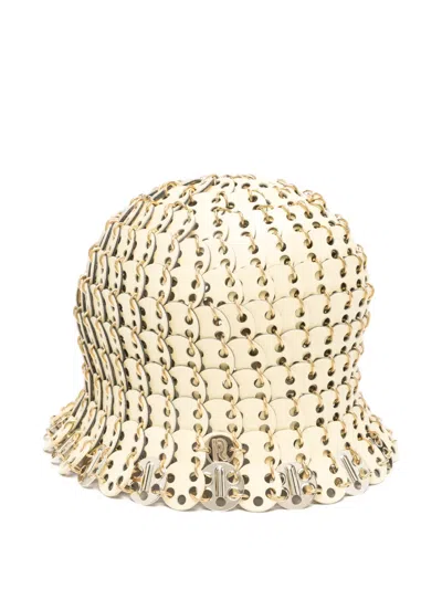 Rabanne Logo-plaque Hat In Gold
