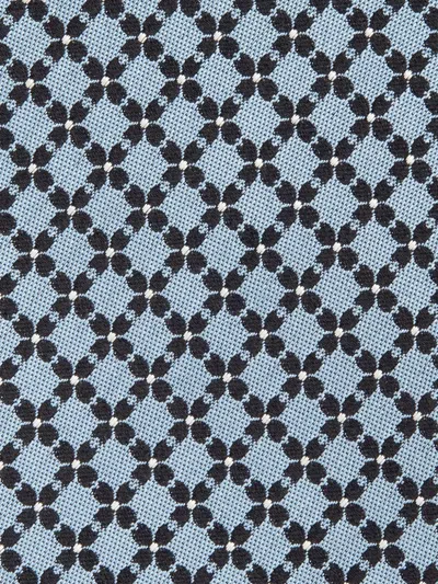 Zegna Geometric-pattern Silk Tie In Blue